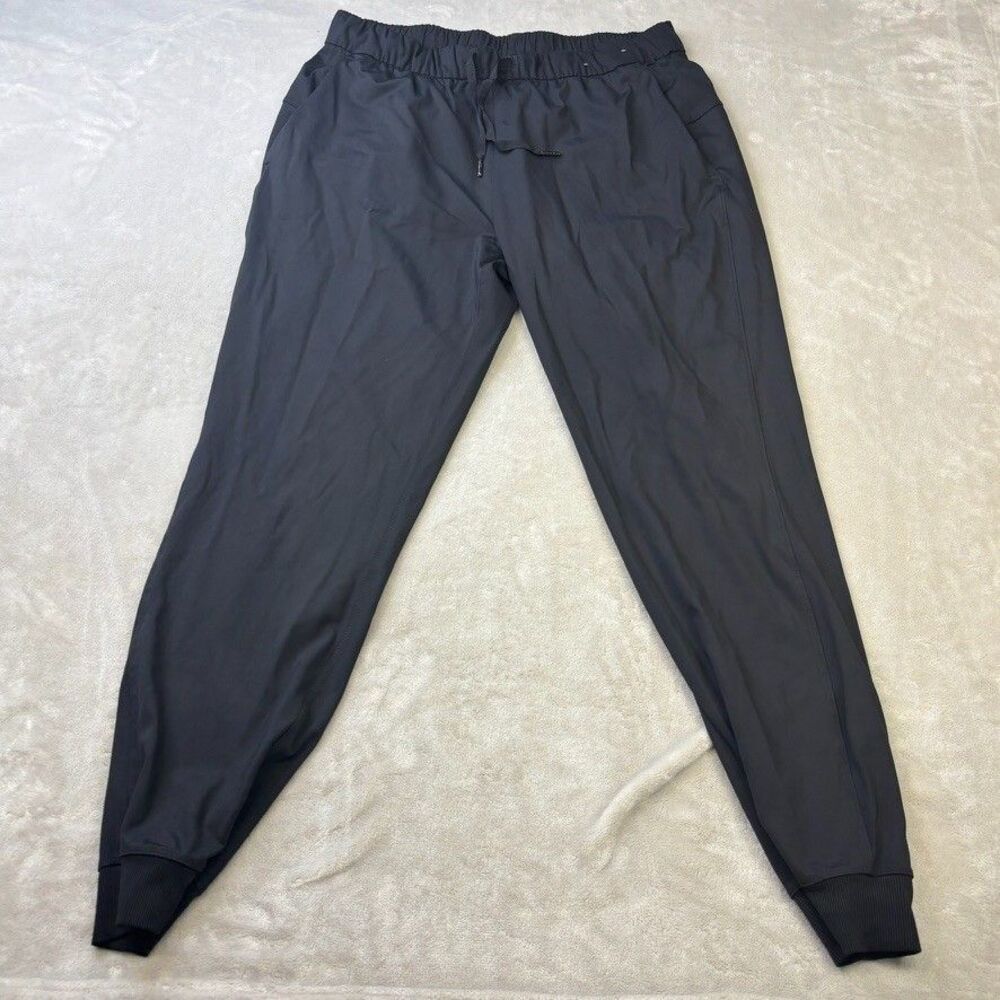 members mark womens jogger large black drawstring running walking yoga outwear